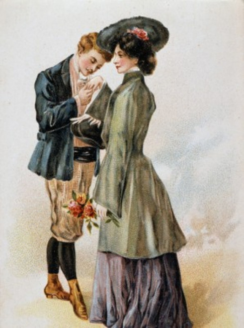 Woman Holding Out Her Hand c.1900 Nostalgia Cards Color Lithograph Poster Print - Item # VARSAL9801084