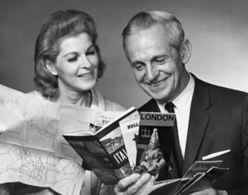 Close-up of a senior couple looking at brochures Poster Print - Item # VARSAL25548875