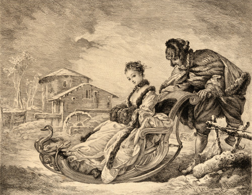 Winter Amusement By E. Champollion After Boucher, Engraved By A. Quantin. PosterPrint - Item # VARDPI1857536