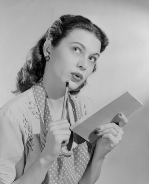 Portrait of housewife with shopping list Poster Print - Item # VARSAL255419787B