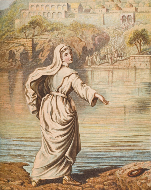 Christiana Entering The River. From The Book The Pilgrim's Progress By John Bunyan, From Late 19Th Century Edition. PosterPrint - Item # VARDPI1857194
