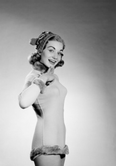 Portrait of young woman wearing costume and knit hat Poster Print - Item # VARSAL255421267 Portrait of young woman wearing costume and knit hat Poster Print - Item # VARSAL255421267