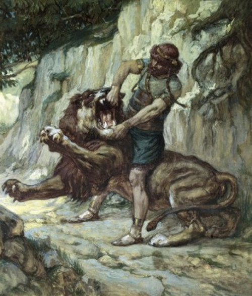 Samson Kills a Young Lion  James Tissot  Jewish Museum  New York Poster Print - Item # VARSAL999379