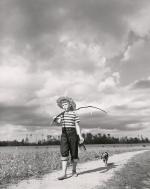 Boy carrying a fishing rod on his shoulder Poster Print - Item # VARSAL2553248 Boy carrying a fishing rod on his shoulder Poster Print - Item # VARSAL2553248
