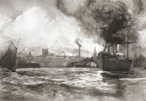 Hull From The Humber. Kingston Upon Hull, East Riding Of Yorkshire, England At End Of 19Th Century. From Picturesque History Of Yorkshire, Published C.1900 PosterPrint - Item # VARDPI1957897