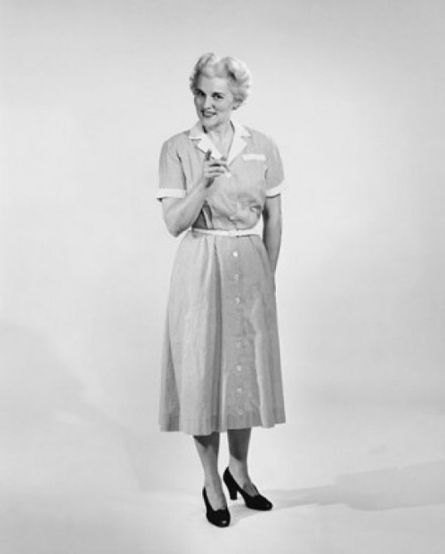 Mature woman standing and pointing forward Poster Print - Item # VARSAL25542039