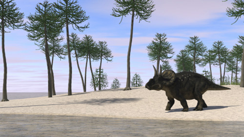 Triceratops walking along the shoreline Poster Print - Item # VARPSTKVA600358P