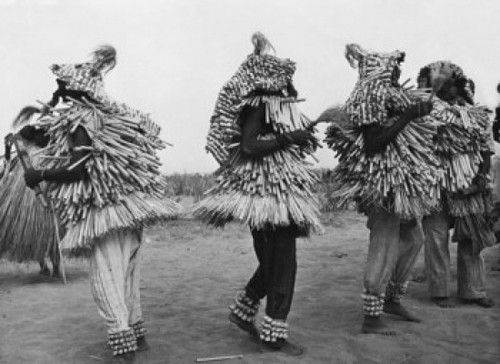 Native dancers wearing costumes and dancing  Benin Poster Print - Item # VARSAL9903210
