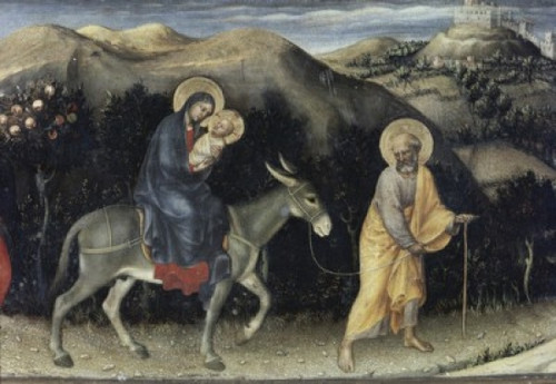 Flight into Egypt   1423  Gentile da Fabriano  Tempera on panel   Galleria degli Uffizi  Florence  Italy Poster Print - Item # VARSAL3804397069