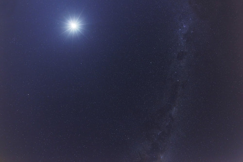 The Moon and the Milky Way in an ultra widefield of view Poster Print - Item # VARPSTARG100029S