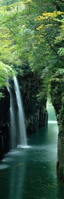 Waterfall in Miyazaki  Japan Poster Print by Panoramic Images (12 x 38) - Item # PPI82153
