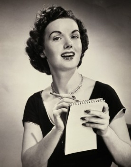 Portrait of a young woman writing on a notepad Poster Print - Item # VARSAL2553098