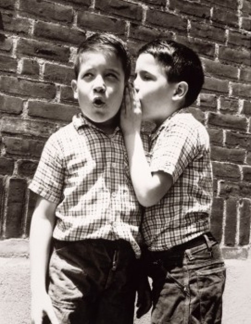 Side profile of a boy whispering to another boy Poster Print - Item # VARSAL25514777