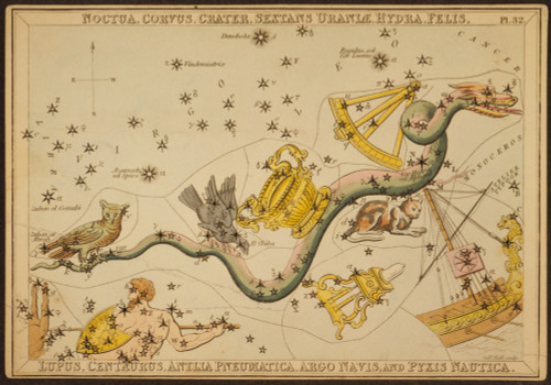Hydra and Surrounding Constellations, 1825 Poster Print by Science Source - Item # VARSCIBY2736
