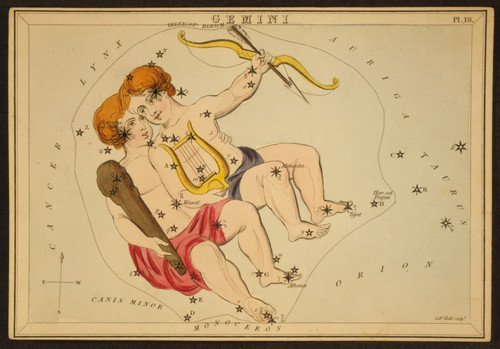 Gemini Constellation, Zodiac Sign, 1825 Poster Print by Science Source - Item # VARSCIBY2723