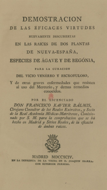 Botanical remedies described by Francisco Javier Balmis Poster Print by Science Source - Item # VARSCIBP5725