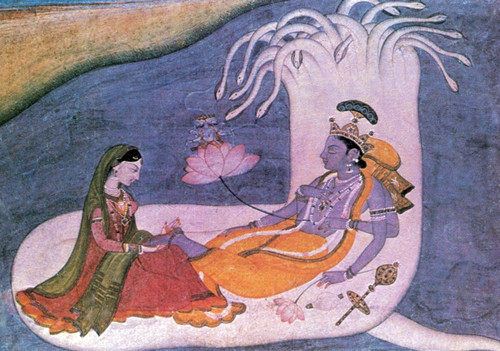Vishnu and Lakshmi Float Across Cosmos Poster Print by Science Source - Item # VARSCIBY1426