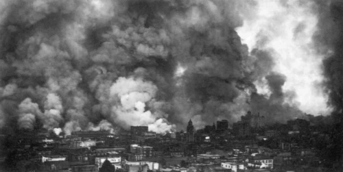 1906 San Francisco Earthquake Fire Poster Print by Science Source