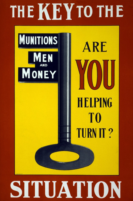 WWI, "Men, Munitions, Money", 1915 Poster Print by Science Source - Item # VARSCIBZ6426