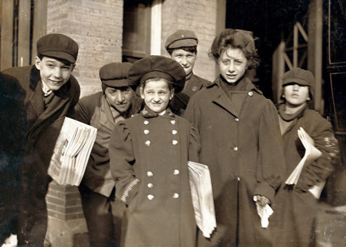 Newsboys and Newsgirls, Lewis Hine, 1909 Poster Print by Science Source - Item # VARSCIJB8673