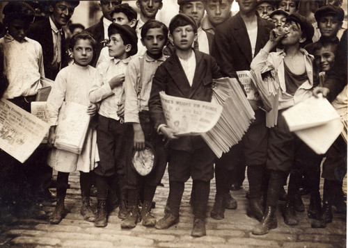 NYC Newsboys and Newsgirl, Lewis Hine, 1910 Poster Print by Science Source - Item # VARSCIJB8674