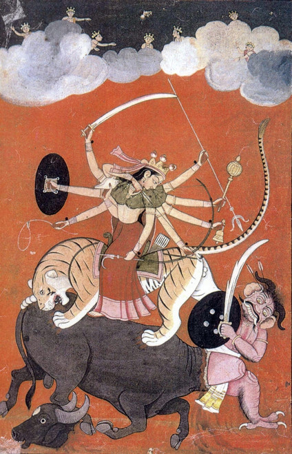 Hindu Goddess Durga Fights Mahishasur Poster Print by Science Source - Item # VARSCIBY1406