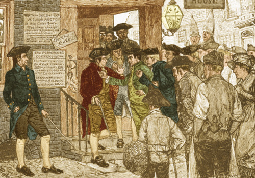 Mob Confronting Stamp Officer Poster Print by Science Source - Item # VARSCIBS5181