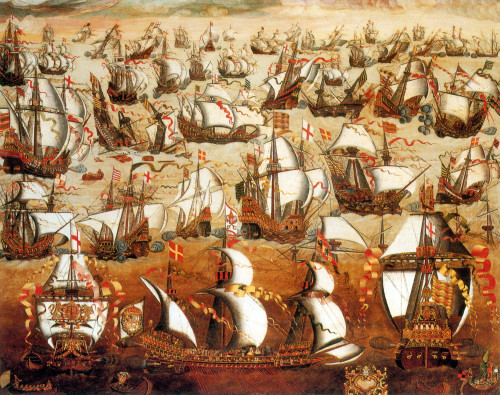 Defeat of the Spanish Armada 1588 Poster Print by Science Source