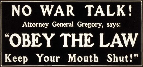 WWI, "No War Talk!", 1917 Poster Print by Science Source - Item # VARSCIBZ6404