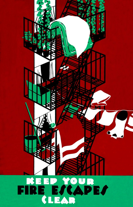 Fire Escape Safety, FAP Poster, 1937 Poster Print by Science Source - Item # VARSCIJC3081