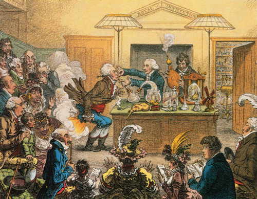 Humphry Davy, "New Discoveries in PNEUMATICKS!" Poster Print by Science Source - Item # VARSCIBS7730