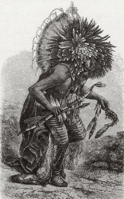 Hidatsa Warrior Dancing Poster Print by Science Source