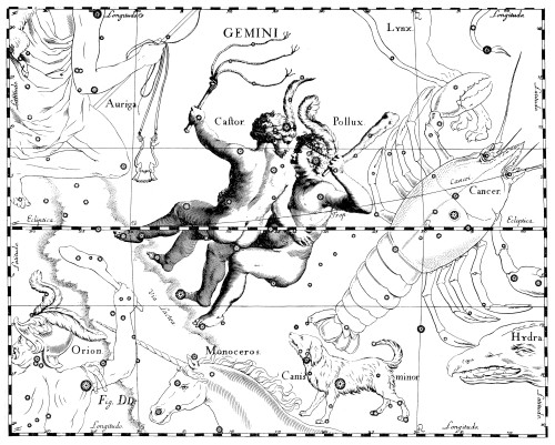 Gemini Constellation, Zodiac Sign, Hevelius Poster Print by Science Source - Item # VARSCIBX9589