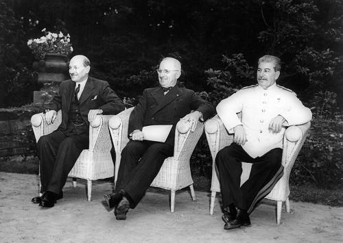 Attlee, Truman and Stalin at Potsdam, 1945 Poster Print by Science Source