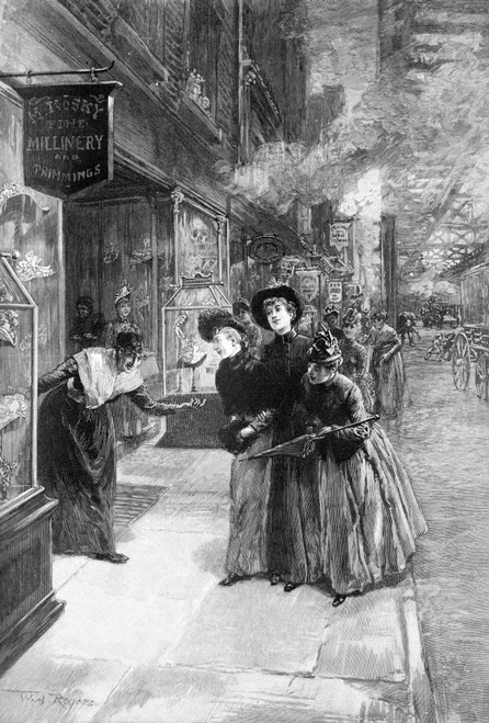 NYC, Shopping for Easter Bonnets, 1890 Poster Print by Science Source