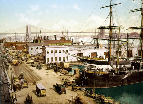 South Street and Brooklyn Bridge, 1901 Poster Print by Science Source - Item # VARSCIJA4505