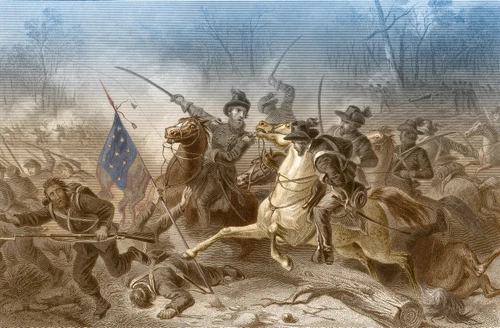 Battle of Shiloh, Charge of General Grant, 1862 Poster Print by Science Source