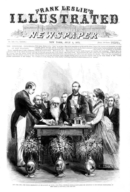 Samuel Morse Telegraph Demonstration, 1871 Poster Print by Science Source