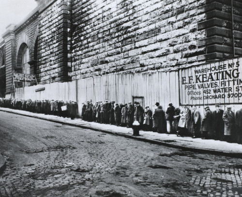 Bread Line Beside the Brooklyn Bridge Poster Print by Science Source - Item # VARSCI9M5712