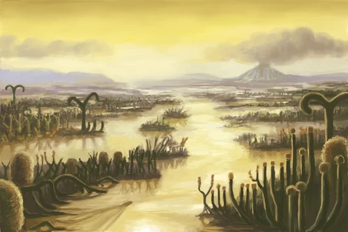 Devonian Period Landscape, Artwork Poster Print by Spencer Sutton/Science Source