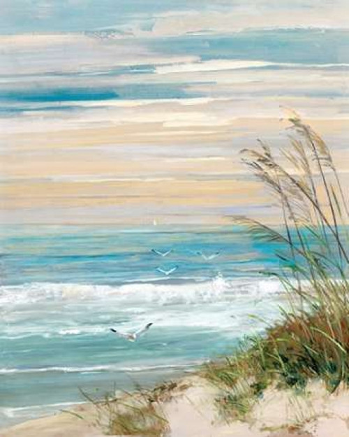 Beach At Dusk Poster Print by Sally Swatland