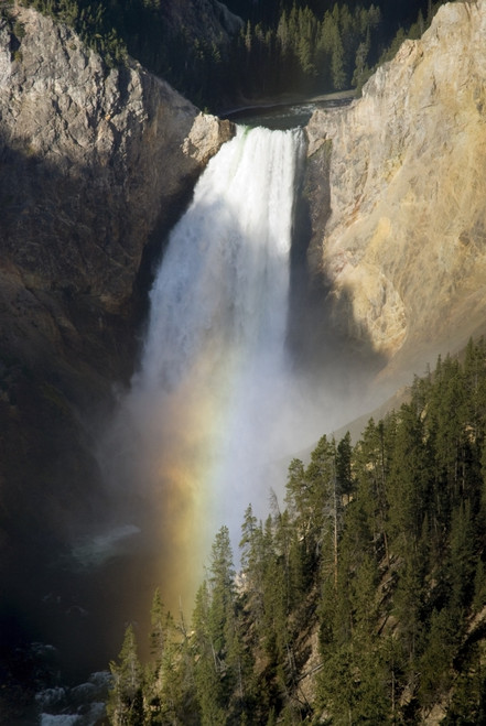 Waterfall Over Cliff Creating A Rainbow PosterPrint - Item # VARDPI1868939