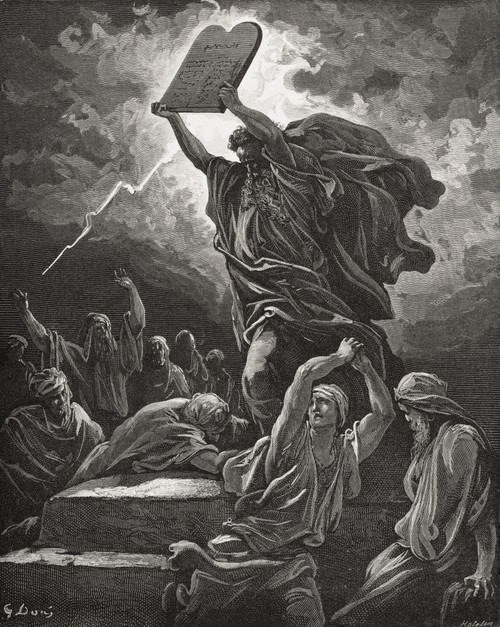Engraving From The Dore Bible Illustrating Exodus Xxxii 19 Moses Breaking The Tables Of The Law By Gustave Dore 1832-1883 French Artist And Illustrator PosterPrint - Item # VARDPI1859773