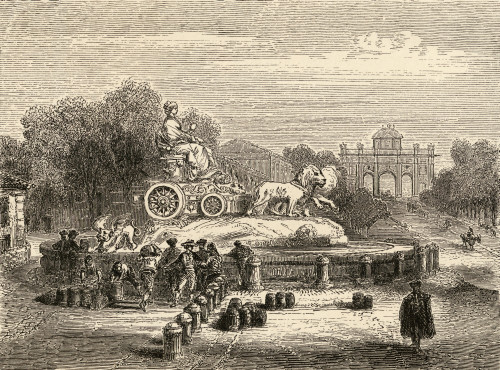 Fountain Of Cibeles Madrid Spain From The Book Spanish Pictures By The Rev Samuel Manning Published 1870 PosterPrint - Item # VARDPI1857132 Fountain Of Cibeles Madrid Spain From The Book Spanish Pictures By The Rev Samuel Manning Published 1870 PosterPrint - Item # VARDPI1857132