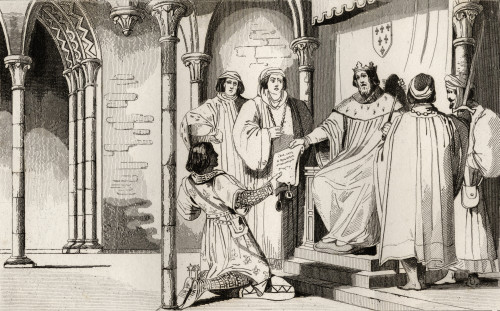 Charles Iv The Fair 1294 To 1328 Receives A Plea At Court From Histoire De France By Colart Published Circa 1840 PosterPrint - Item # VARDPI1861216
