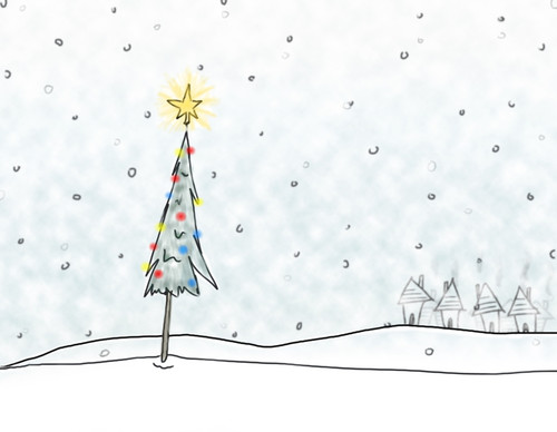Christmas Tree In Snowfall PosterPrint - Item # VARDPI1793598