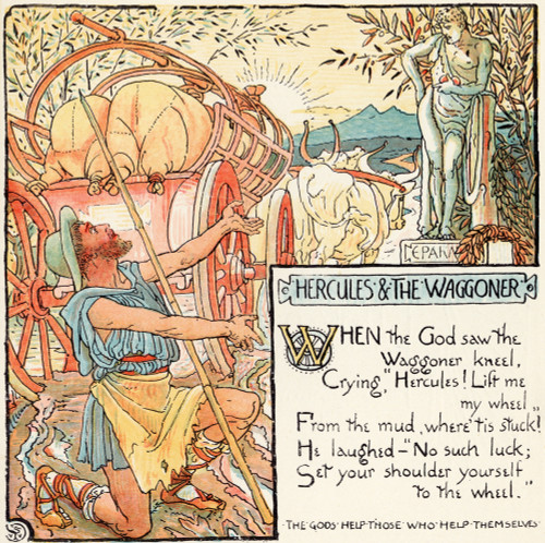 Hercules And The Waggoner From The Book Babys Own Aesop By Walter Crane Published C1920 PosterPrint - Item # VARDPI1855445