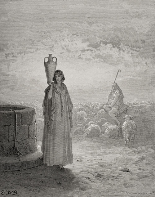 Engraving From The Dore Bible Illustrating Genesis Xxix 20 Jacob Keeping Labans Flocks By Gustave Dore 1832-1883 French Artist And Illustrator PosterPrint - Item # VARDPI1859789