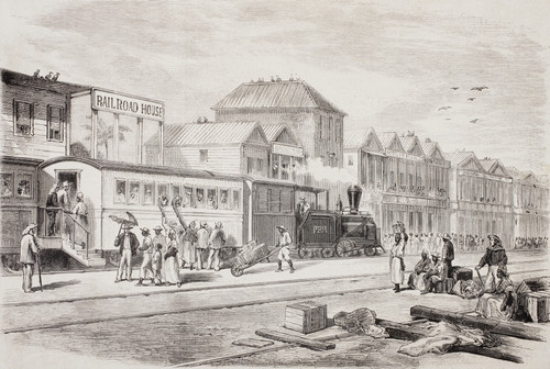 The Railway Station At Col PosterPrint