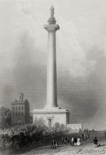 Washingtons Monument Baltimore Usa George Washington 1732-1799 First President Of The United States From A 19Th Century Print Engraved By D Thompson After W H Bartlett PosterPrint - Item # VARDPI1839438